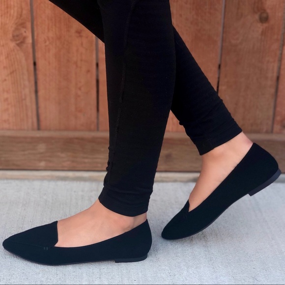 Black Pointed Toe Loafers Flats - Picture 3 of 10